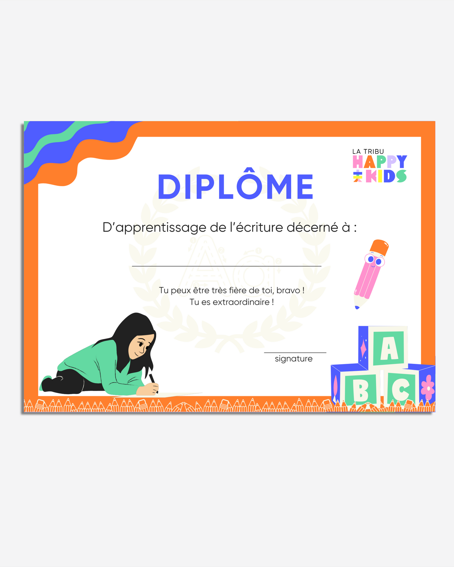 Diplôme Je sais écrire